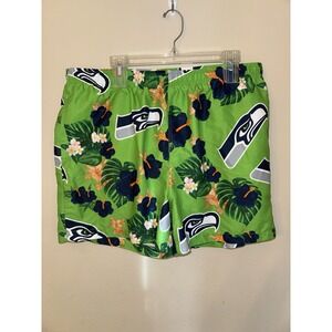 Seattle Seahawks NFL Team Board/Swim‎ Shorts Floral Green Mens Size XXLarge